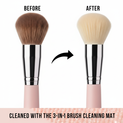 3-In-1 Silicone Makeup Brush Cleaner Mat & Drying Rack - Cosmetic Brush Cleaning & Air Dry Tool, Beauty Tool Organizer Kit